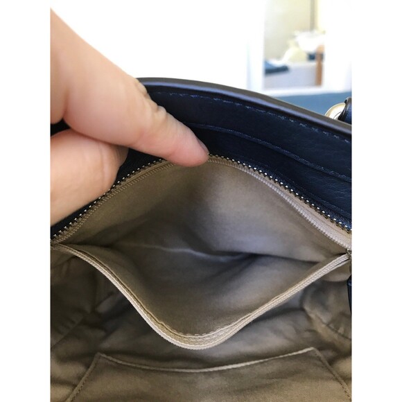 Coach two tone spectator mini tanner legacy crossbody satchel in navy brown - Picture 10 of 11